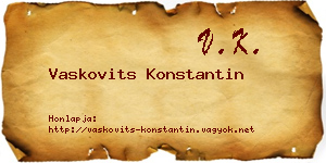 Vaskovits Konstantin névjegykártya